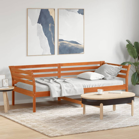 vidaXL Slaapbank 100x200 cm massief grenenhout wasbruin afbeelding3 - 1