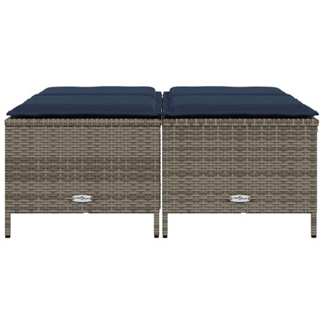 vidaXL Tuinstoelen met kussens 4 stuks grijs polyrotan afbeelding3 - 1