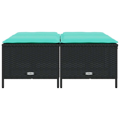 vidaXL Tuinstoelen met kussens 4 stuks zwart polyrotan afbeelding3 - 1