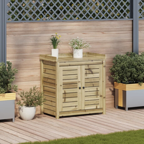 vidaXL Oppottafel met schappen 82,5x50x86,5 cm geïmpregneerd hout afbeelding3 - 1