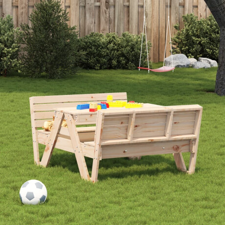 vidaXL Picknicktafel voor kinderen 88x122x58 cm massief grenenhout afbeelding3 - 1