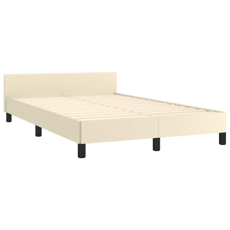 vidaXL Bedframe zonder matras 120x190 cm kunstleer crème afbeelding3 - 1