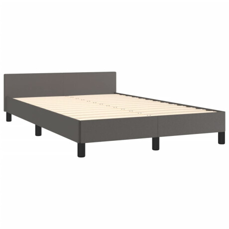 vidaXL Bedframe zonder matras 120x190 cm kunstleer grijs afbeelding3 - 1