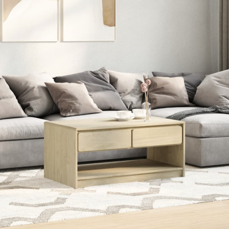 vidaXL Salontafel SAUDA 99x55x45 cm massief grenenhout eikenkleurig afbeelding3 - 1