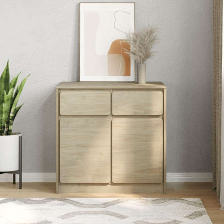 vidaXL Dressoir SAUDA 80x43x75,5 cm massief grenenhout eikenkleurig afbeelding3 - 1