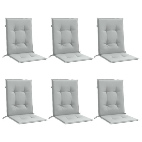 vidaXL Stoelkussens 6 st lage rug 100x50x4 cm stof lichtgrijs afbeelding3 - 1