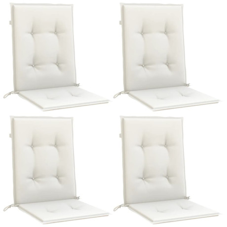 vidaXL Stoelkussens 4 st lage rug 100x50x4 cm stof gemêleerd crème afbeelding3 - 1
