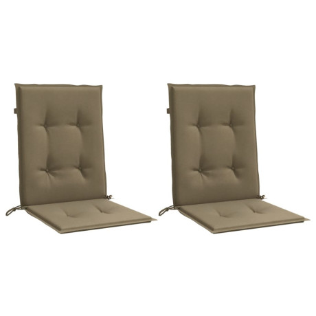 vidaXL Stoelkussens 2 st lage rug 100x50x4 cm stof gemêleerd taupe afbeelding3 - 1