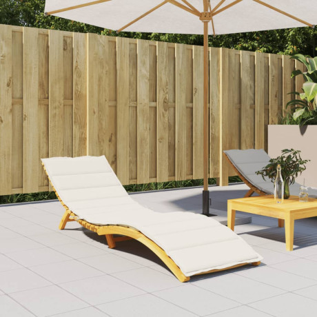 vidaXL Ligbedkussen 200x50x4 cm stof gemêleerd crèmekleurig afbeelding3 - 1