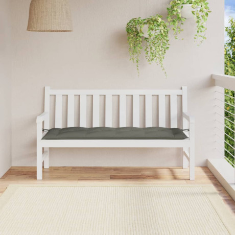 vidaXL Tuinbankkussen 150x50x7 cm stof gemêleerd donkergrijs afbeelding3 - 1