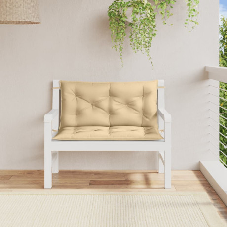 vidaXL Tuinbankkussens 2 st 100x50x7 cm stof gemêleerd beige afbeelding3 - 1