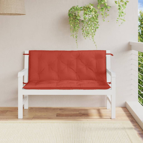 vidaXL Tuinbankkussens 2 st 120x50x7 cm stof gemêleerd rood afbeelding3 - 1