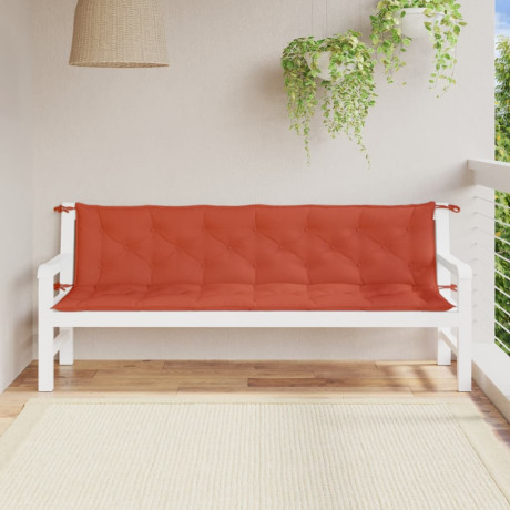 vidaXL Tuinbankkussens 2 st 200x50x7 cm stof gemêleerd rood afbeelding3 - 1