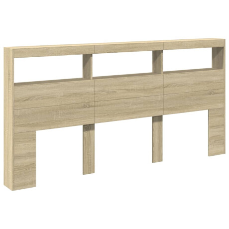 vidaXL Hoofdbordkast met LED-verlichting 200x17x102 cm sonoma eiken afbeelding3 - 1