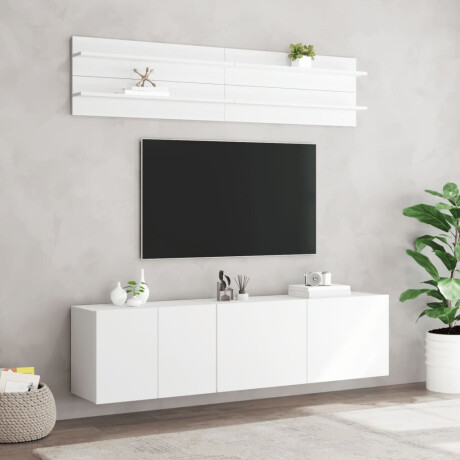 vidaXL 6-delige Tv-meubelset bewerkt hout wit afbeelding3 - 1