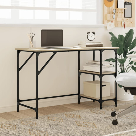 vidaXL Bureau 120x50x75 cm metaal en bewerkt hout sonoma eikenkleurig afbeelding3 - 1