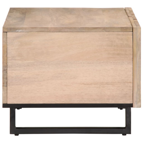 vidaXL Salontafel 80x51x40 cm massief mangohout wit afbeelding3 - 1