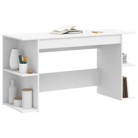 vidaXL Bureau 140x50x75 cm bewerkt hout wit afbeelding3 - 1