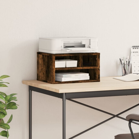 vidaXL Printerkastje 40x32x22,5 cm bewerkt hout gerookt eikenkleurig afbeelding3 - 1