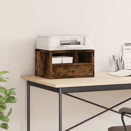 vidaXL Printerkastje 40x32x22,5 cm bewerkt hout gerookt eikenkleurig afbeelding3 - 1