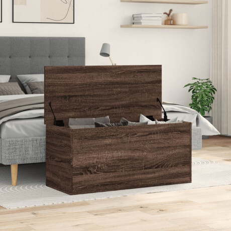 vidaXL Opbergbox 100x42x46 cm bewerkt hout bruin eikenkleurig afbeelding3 - 1