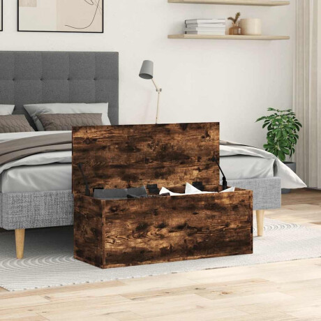 vidaXL Opbergbox 90x35x35 cm bewerkt hout gerookt eikenkleurig afbeelding3 - 1
