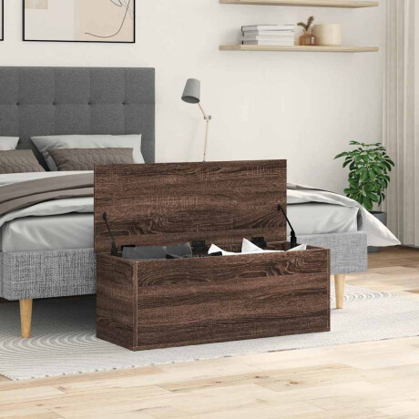 vidaXL Opbergbox 90x35x35 cm bewerkt hout bruin eikenkleur afbeelding3 - 1
