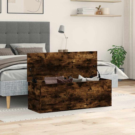 vidaXL Opbergbox 102x35x35 cm bewerkt hout gerookt eikenkleurig afbeelding3 - 1