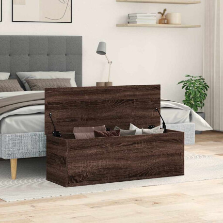 vidaXL Opbergbox 102x35x35 cm bewerkt hout bruin eikenkleur afbeelding3 - 1