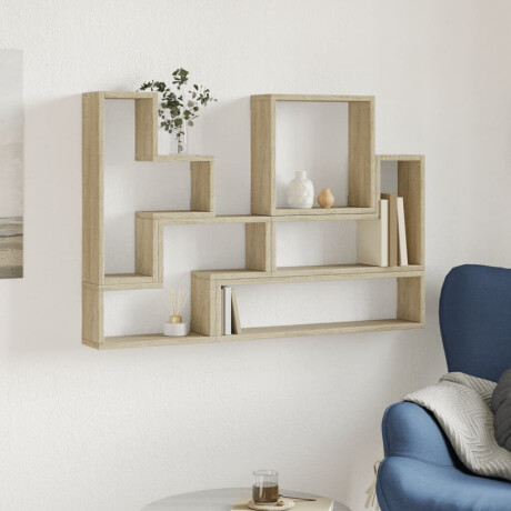 vidaXL Wandschap 96x12x64 cm bewerkt hout sonoma eikenkleurig afbeelding3 - 1