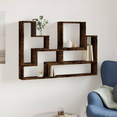 vidaXL Wandschap 96x12x64 cm bewerkt hout gerookt eikenkleurig afbeelding3 - 1