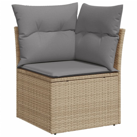 vidaXL 13-delige Loungeset met kussens poly rattan gemengd beige afbeelding3 - 1