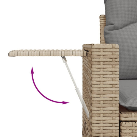 vidaXL 11-delige Tuinset met kussens poly rattan beige afbeelding3 - 1