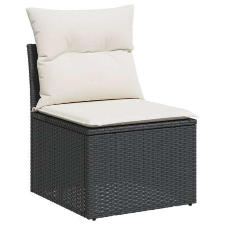 vidaXL 4-delige Loungeset met kussens poly rattan zwart afbeelding3 - 1