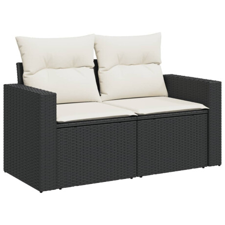 vidaXL 12-delige Loungeset met kussens poly rattan zwart afbeelding3 - 1