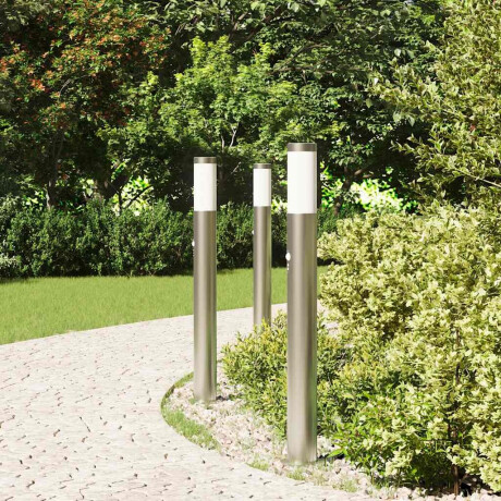 vidaXL Bolderverlichting met sensor 3 stuks 80 cm RVS IP44 afbeelding3 - 1