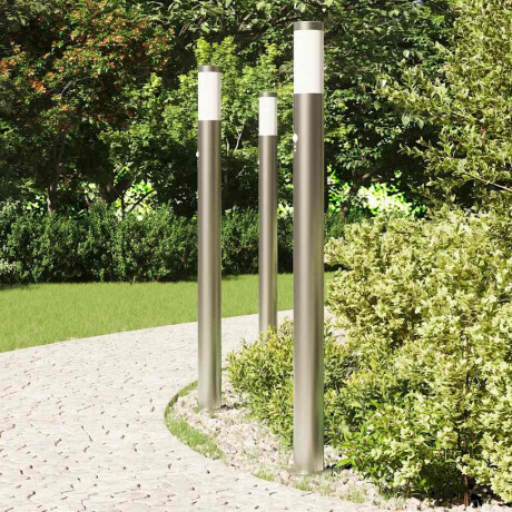 vidaXL Bolderverlichting met sensor 3 stuks 110 cm RVS IP44 afbeelding3 - 1