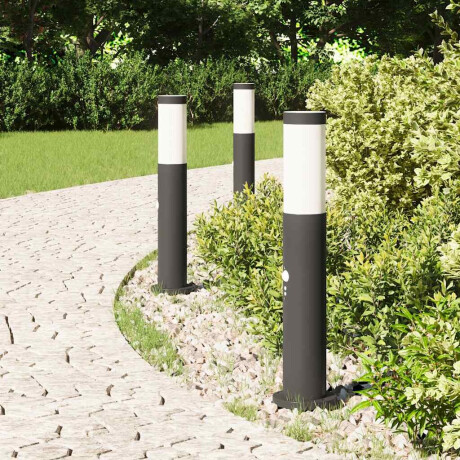 vidaXL Bolderverlichting met sensor 3 stuks 50 cm RVS IP44 afbeelding3 - 1