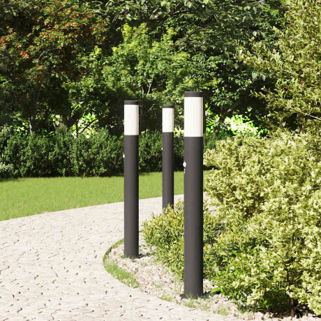 vidaXL Bolderverlichting met sensor 3 stuks 80 cm RVS IP44 afbeelding3 - 1