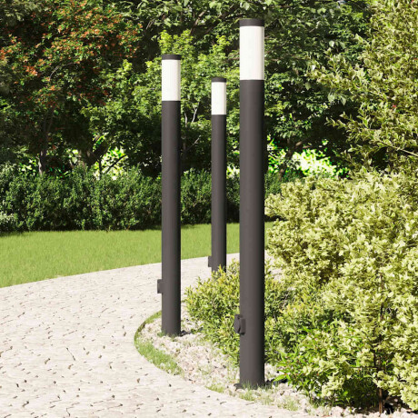 vidaXL Bolderverlichting met stopcontact 3 stuks 110 cm roestvrij staal IP44 afbeelding3 - 1