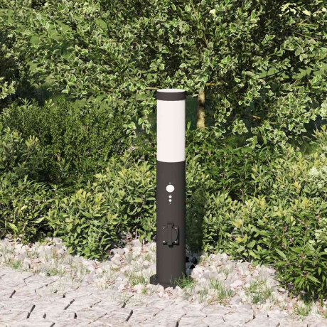 vidaXL Bolderverlichting met sensor en stopcontact 50 cm roestvrij staal IP44 afbeelding3 - 1