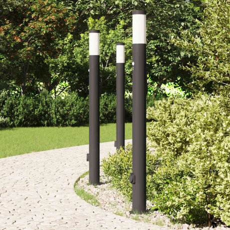 vidaXL Bolderverlichting met sensor en stopcontact 3 stuks 110 cm roestvrij staal IP44 afbeelding3 - 1