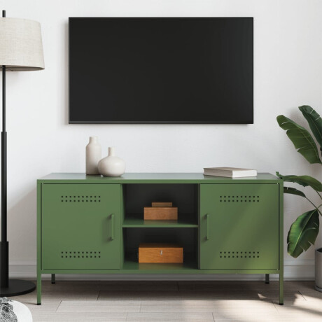vidaXL Tv-meubel 100,5x39x50,5 cm staal olijfgroen afbeelding3 - 1