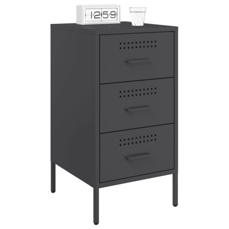vidaXL Nachtkastjes 2 st 36x39x68 cm staal zwart afbeelding3 - 1