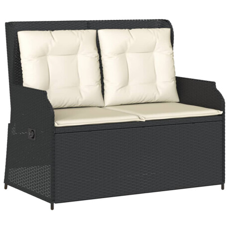 vidaXL 3-delige Loungeset met kussens poly rattan zwart afbeelding3 - 1