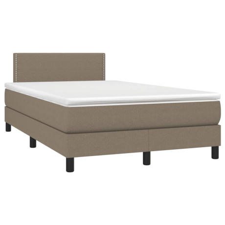 vidaXL Boxspring met matras en LED stof taupe 120x190 cm afbeelding3 - 1