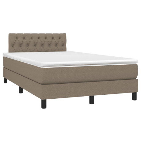 vidaXL Boxspring met matras en LED stof taupe 120x190 cm afbeelding3 - 1