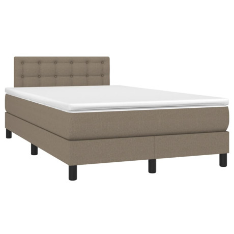 vidaXL Boxspring met matras en LED stof taupe 120x190 cm afbeelding3 - 1