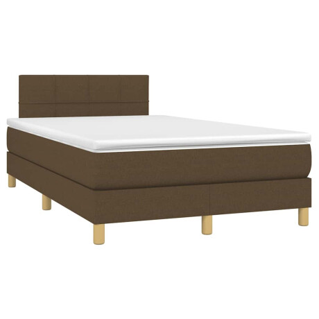 vidaXL Boxspring met matras en LED stof donkerbruin 120x190 cm afbeelding3 - 1