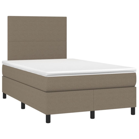 vidaXL Boxspring met matras en LED stof taupe 120x190 cm afbeelding3 - 1